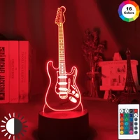 musical instrument baby night light led 7 colors changing bedroom decor light guitar gift for kids girls table usb 3d lamp bass