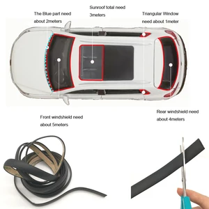 Герметичная Резиновая лента для крыши, 1 м, водонепроницаемая защитная лента для переднего и заднего лобового стекла автомобиля, треугольный край окна