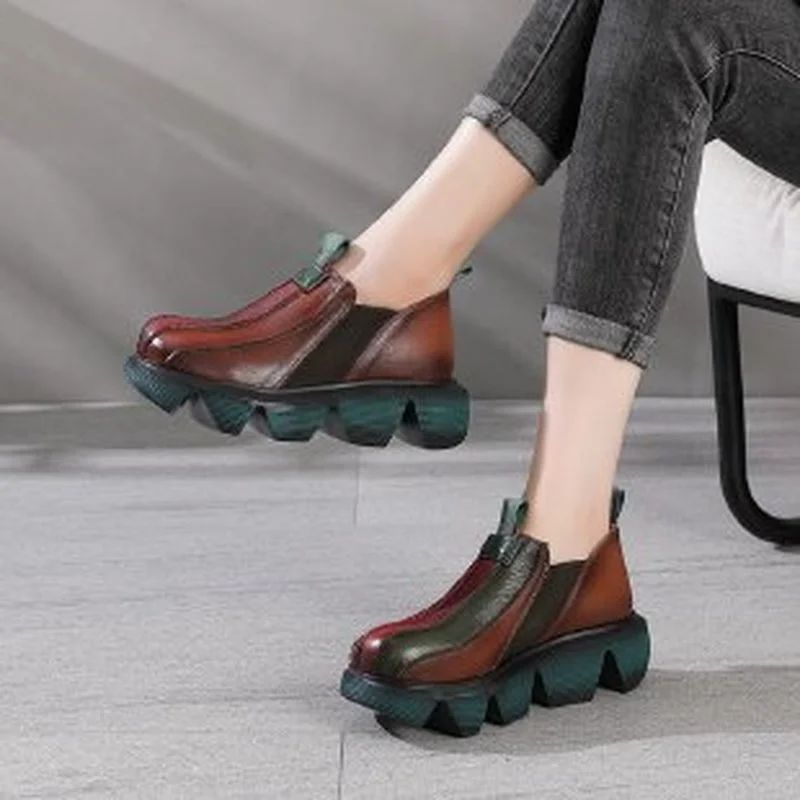 

Women's Sports Shoes 2021 Autumn New Women Loafer Shoes Female Retro Multicolor Casual Shoes Ladies Platform Vulcanized Shoes
