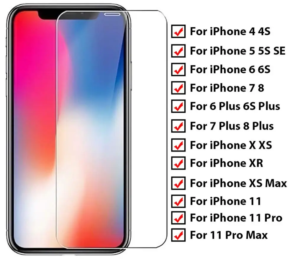 

Full glass on iPhone 13 12 11 Pro Max X XS XR 7 8 6s Plus 5 SE 2020 screen protector Tempered glass For 12 Mini 11 Pro glass