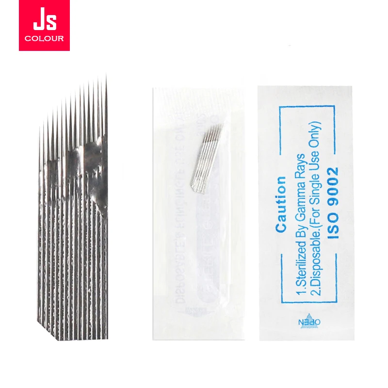 

100pcs Microblading Needle 3 Rows 16 Pin Liner Permanent Eyebrow Makeup Brow Blades Fog Manual Microblading Pen Free Shipping