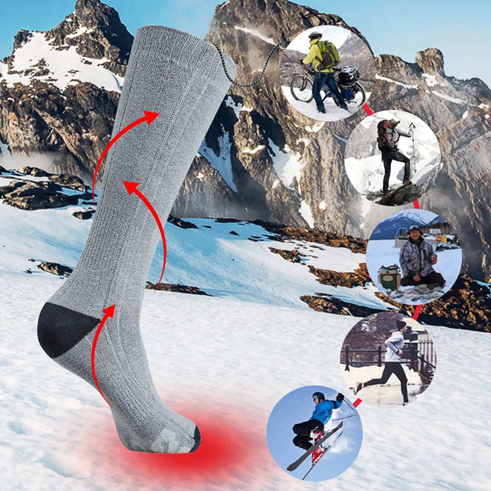 

New Heating Socks Riding Biking Skiing Outdoor Sports for Men Women Warm Socks Winter Heated Socks 2020