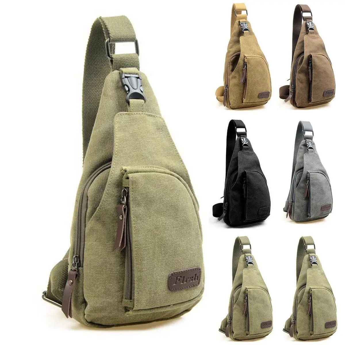 

Men Vintage Canvas Sling Satchel Messenger Shoulder Sling Chest Pack Bag Travel Sports School Bag