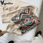 Шерстяные плюшевые тканые женские сумки на плечо, женские дизайнерские трикотажные сумки в этническом стиле, Летний Пляжный кошелек для покупок