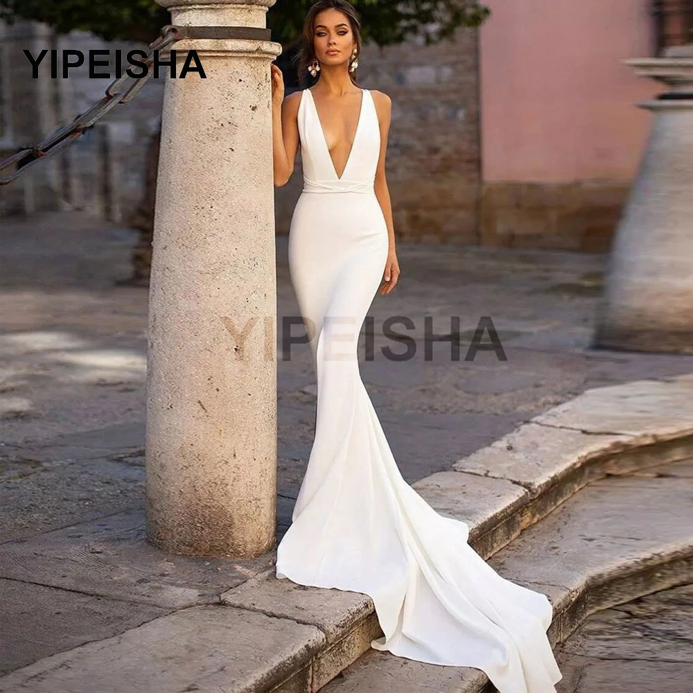 

2021 сексуальное нижнее белье с глубоким v-образным вырезом Русалка Вечерние платья со шлейфом средней длины без рукавов с открытой спиной дл...