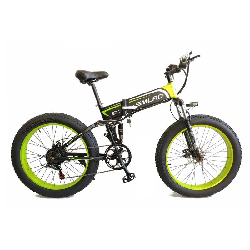 

Smlro S11 Electric Bike10An 500W 7 Speeds 48V 26 Inch Fat Tire Mens Mountain Electric Bicycle with LCD Display Folding EBike