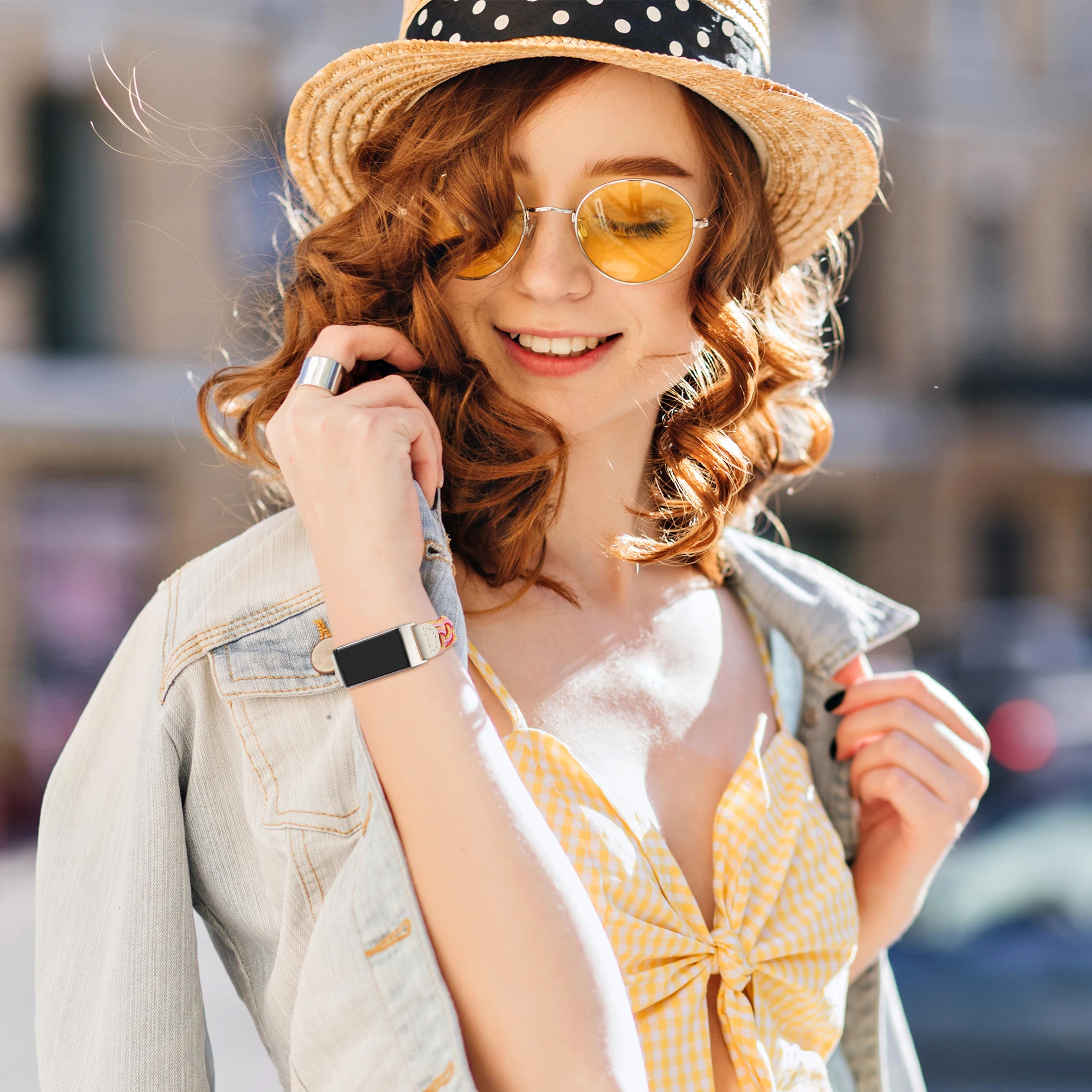 

Wearlizer Braided Nylon Strap for Fitbit Charge 3 Elastic Scrunchie Woven Watch Strap for Fitbit Charge 4 Stretchable Watch Band