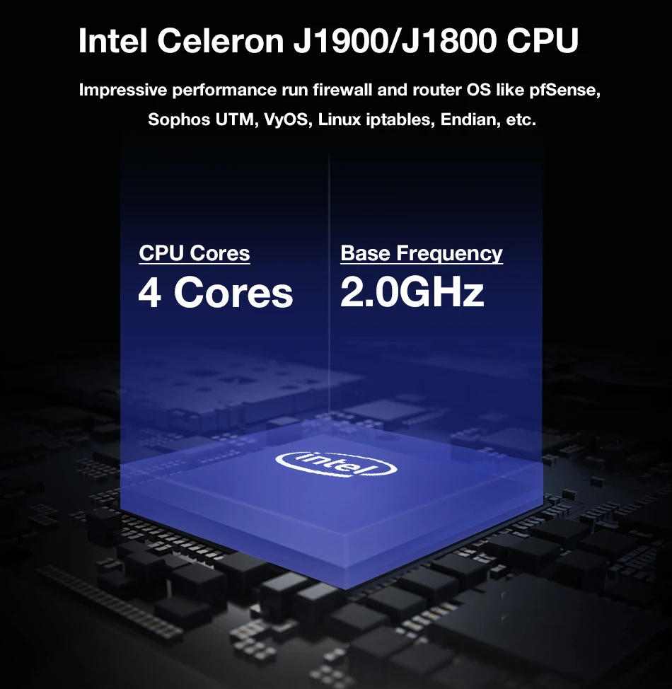 XCY брандмауэр pfsense ПК intel Celeron J1800 J1900 маршрутизатор ПК 4 порта ethernet Windows 10 HTPC VGA безвентиляторный мини ПК