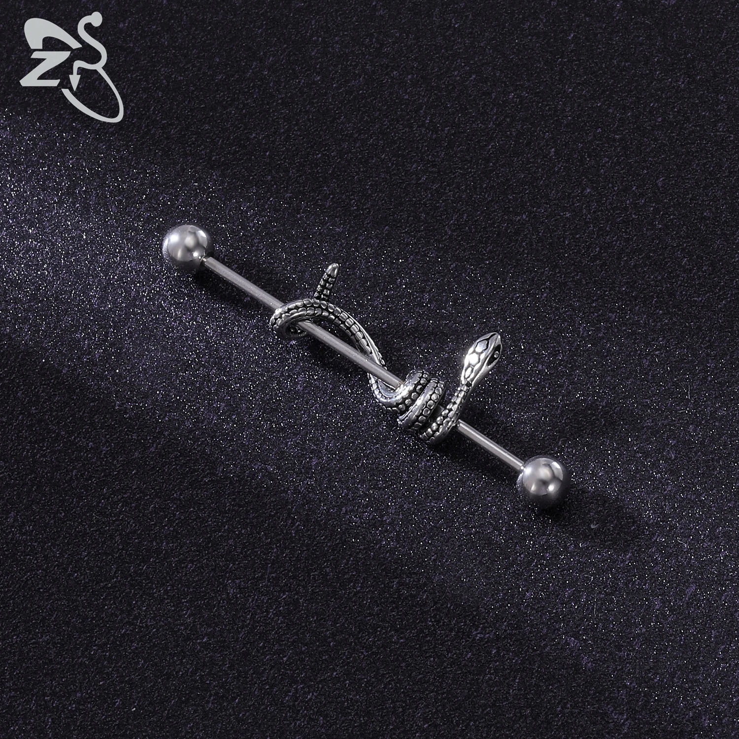 ZS 1 PC Colorful Stainless Steel Long Industrial Barbell Ring For Women Men 14g Snake Ear Tragus Helix Ear Piercing Body Jewelry