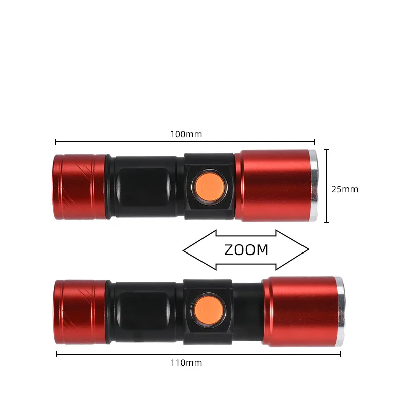 Водонепроницаемый светодиодный фонарик с usb-зарядкой и встроенным аккумулятором