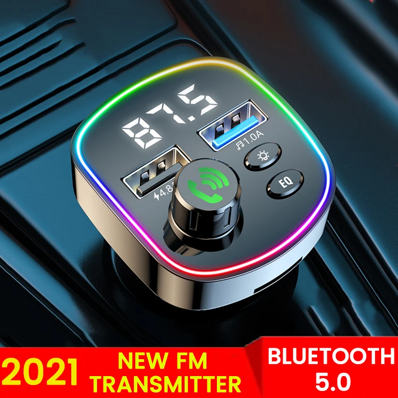 

FM-трансмиттер автомобильный с Bluetooth 5,0, 2 USB, а
