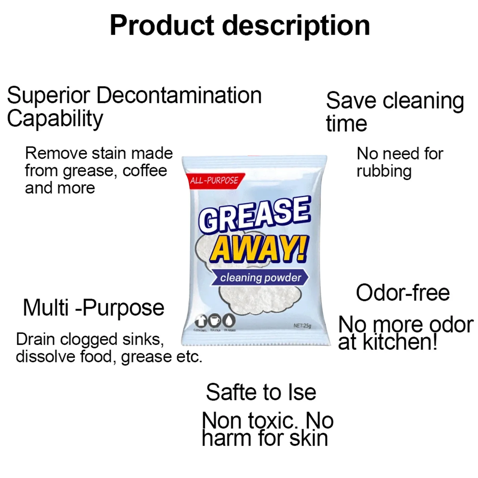 

Hot Sale GreaseAway Powder Cleaner All-Purpose Cleaning Powder Multi-Purpose Remover Clean Up Cleaning Supplies Produit 2021