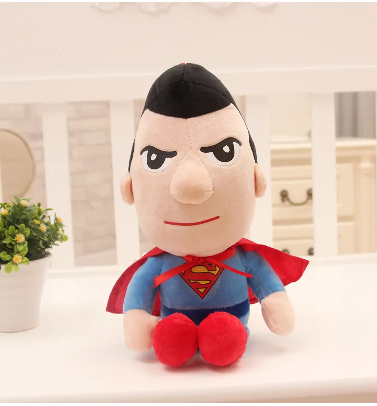 Superman Новинка, настоящая жизнь, плюшевая 28-30 см кукла, герой, плюшевая игрушка, кукла Человек-паук, железный человек, американский капитан, кукла, мальчик, девочка, плюшевая подушка - Цвет: Superman