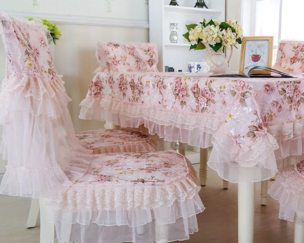 Принцесса Кружева вальс обеденный Чехол для стула стульные подушки скатерть