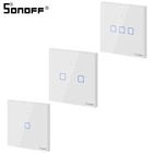Сенсорный настенный выключатель SONOFF со стеклянной панелью, штепсельная вилка европейского и американского стандарта, Wi-Fi, беспроводной пульт дистанционного управления, 1 клавиша, 1 канал, реле Google Smart Home