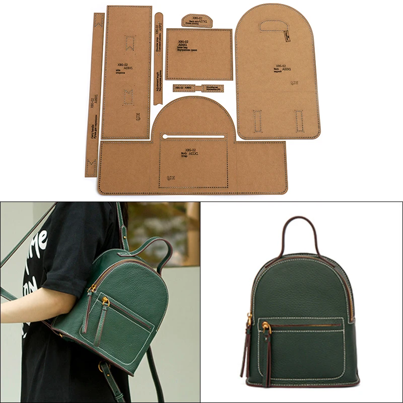 

Leather Backpack Kraft Paper Template Handmade Leather Bag Design Drawing Pattern DIY Sewing Stencils Mold