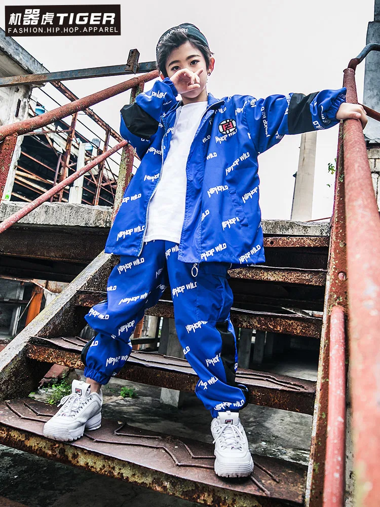 Корейская версия свободная куртка и брюки джазовый костюм детская танцевальная