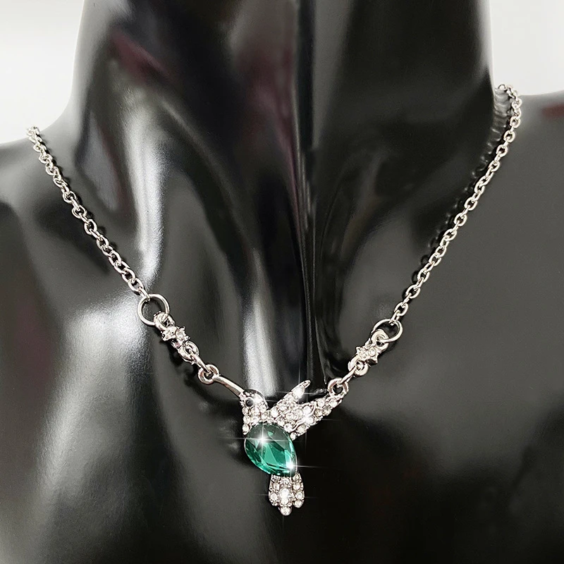 

Chic Lady Hummingbird Pendant Necklace Fashion Crystal CZ Zircon Hummingbird Clavicle Chain Women Necklace Jewelry Gift