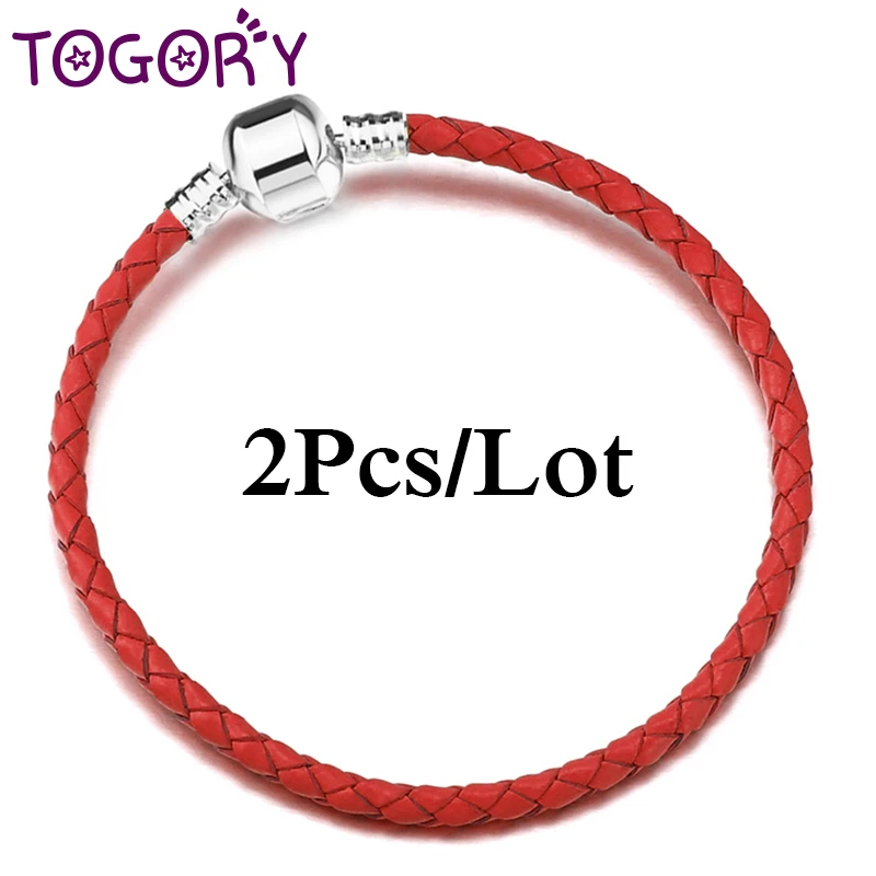TOGORY 2 шт./лот 4 мм круглые плетеные браслеты из искусственной кожи для женщин