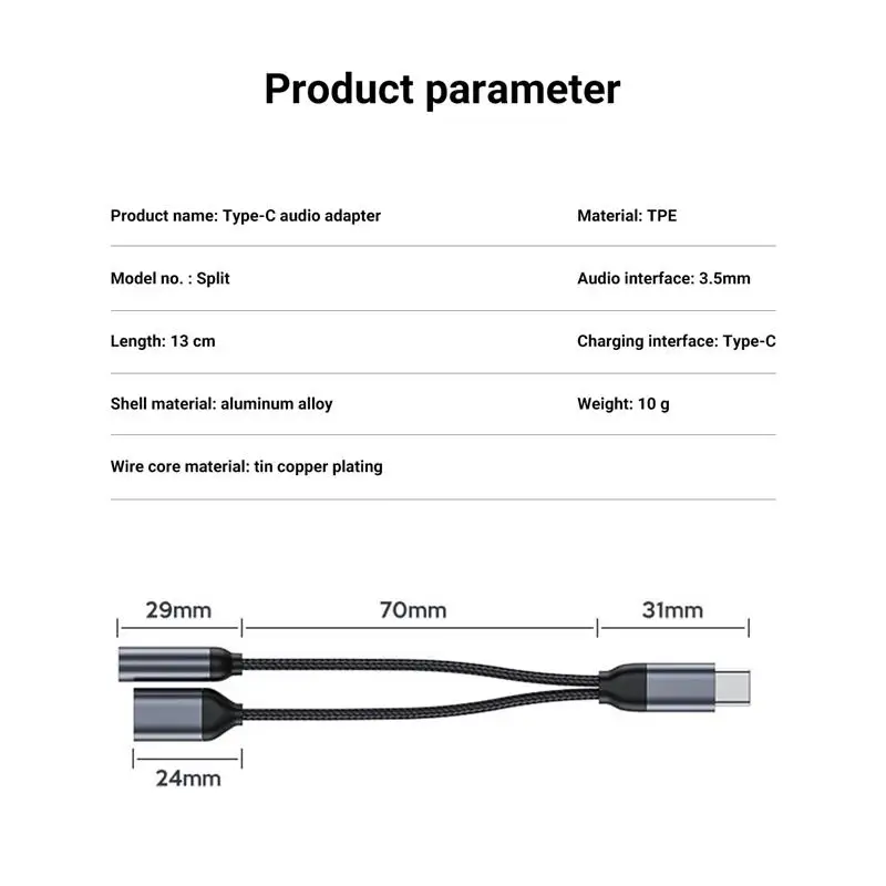 

New 2 in 1 Type-C USB C to 3.5mm AUX Audio Headphone Jack Adapter Charger Listen Calling Cable for Huawei Xiaomi USB C Phone