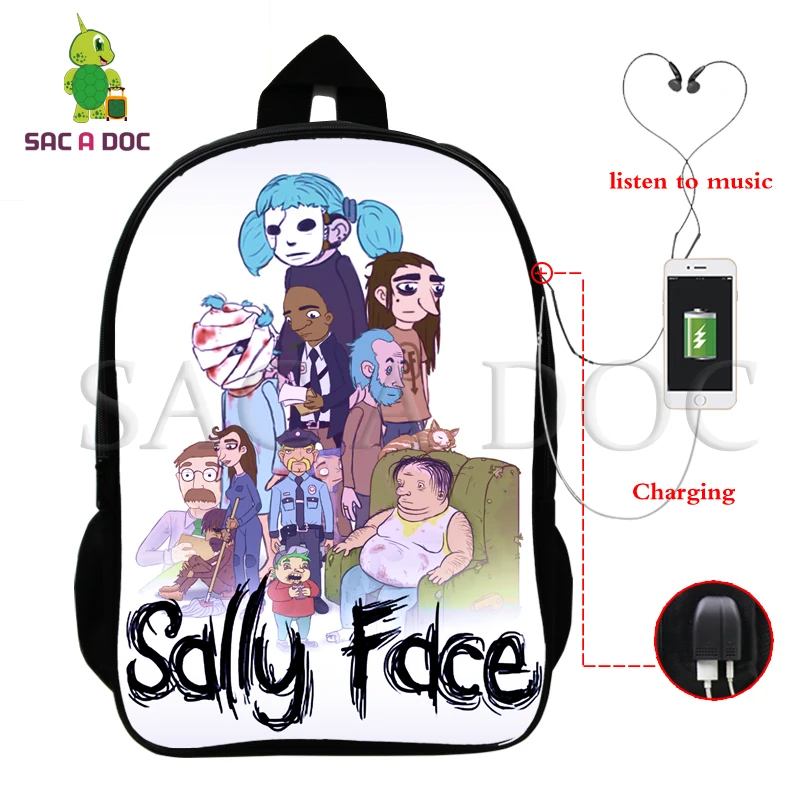 Sally Face, рюкзаки для детей, школьные сумки для подростков, рюкзак в стиле хип-хоп, сумка унисекс, дорожная сумка для книг, нейлон, 16 дюймов, mochila, можно настроить - Цвет: kids backpack