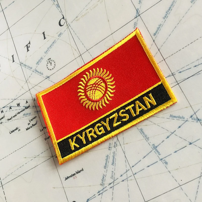Нашивки с национальным флагом Киргизии повязка на руку нашивки вышивкой и