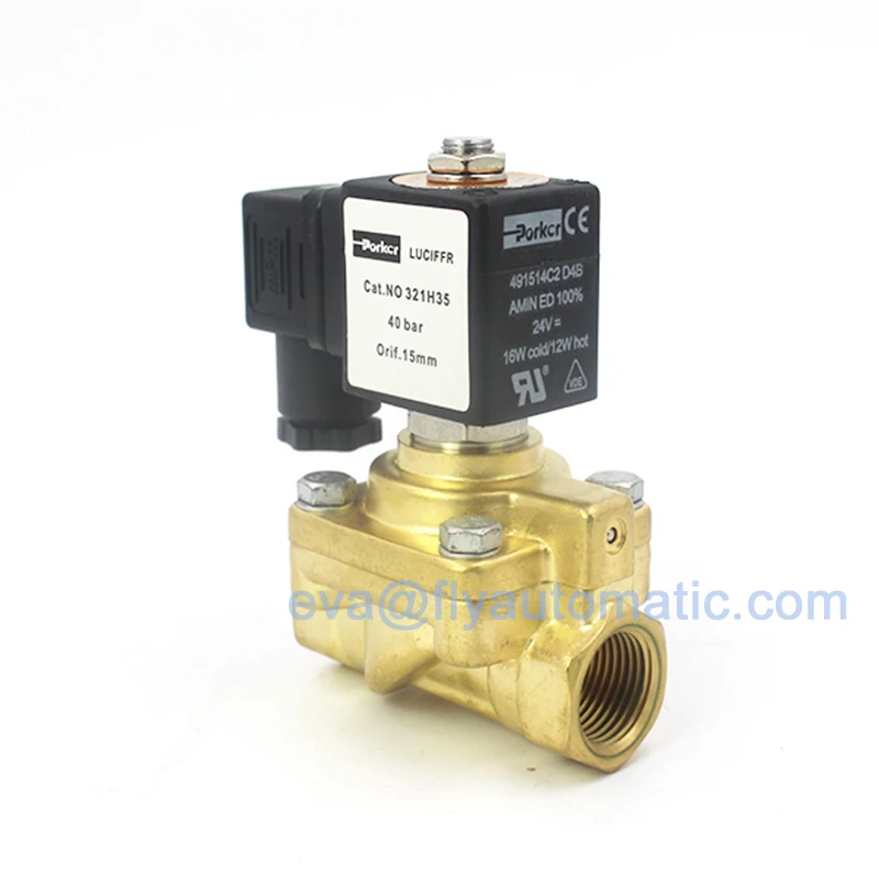 Parker 321H35 2-ходовые 24VDC латунные нормально замкнутые 1/2 дюйма универсальные