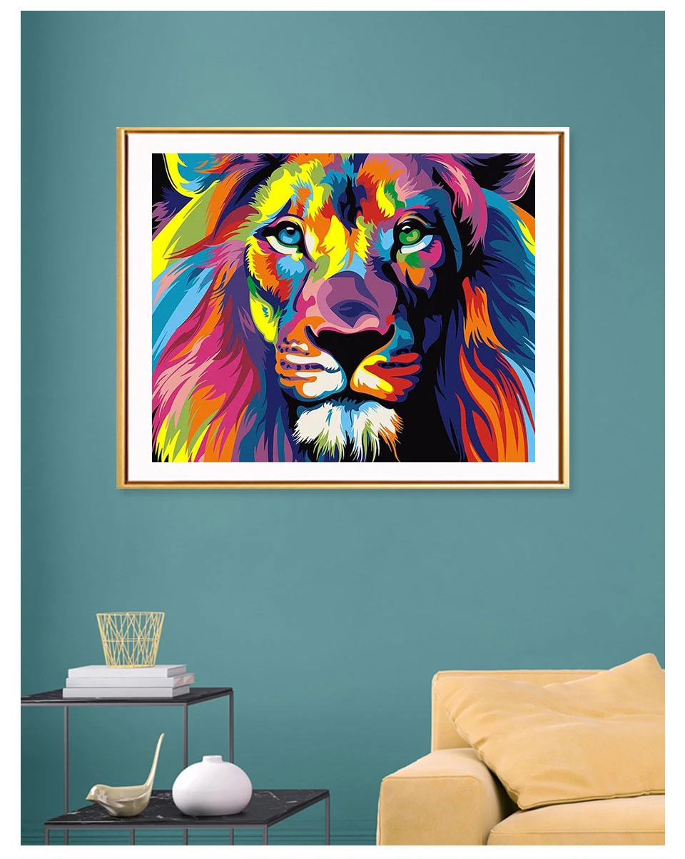 5D алмазная живопись сделай сам цветное животное Полный Круглый Набор для вышивки