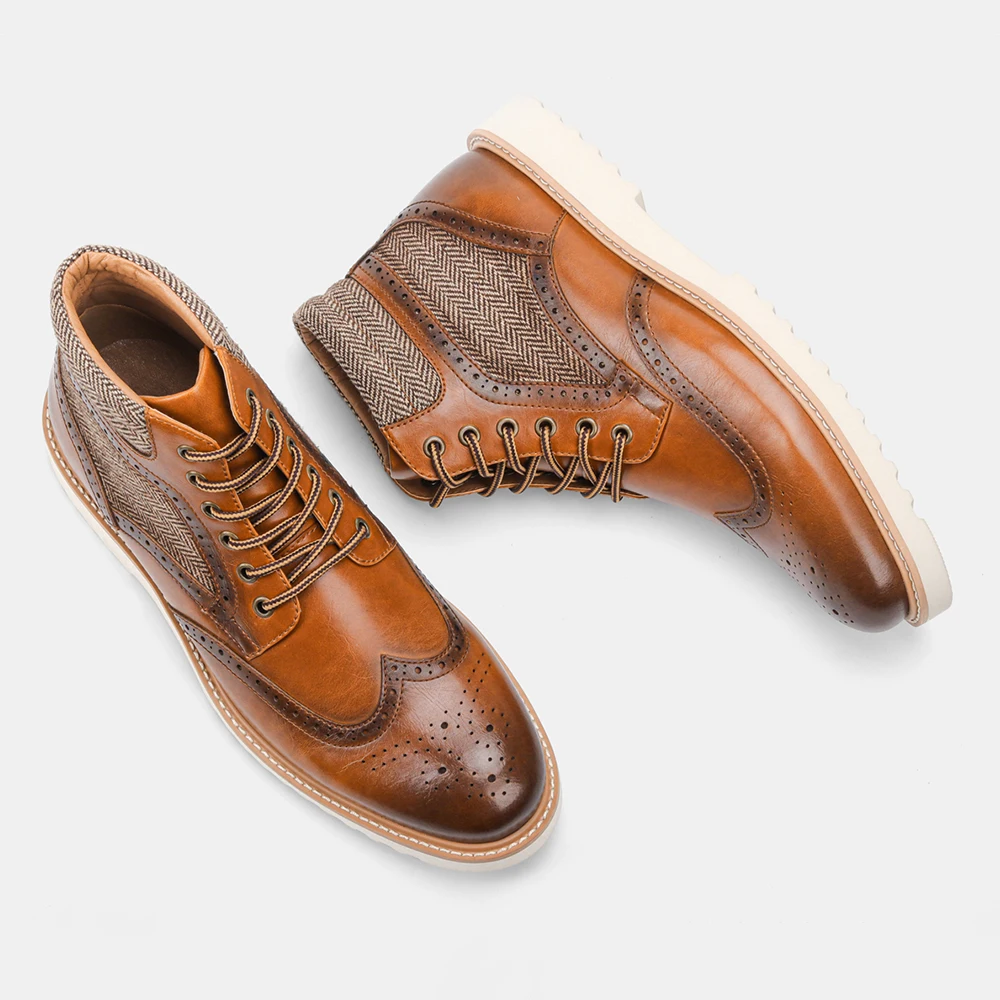 

men's leather shoes hand made Men's boots Retro Platform boots WOOTTEN martins shoes Winter boots Ankle boots for men #AL611C3