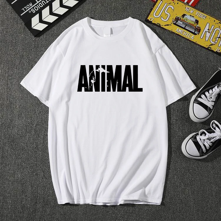 Мужской спортивный костюм с принтом животных хлопковая Футболка мышечной