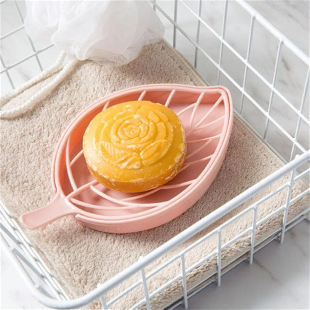 Держатель для мыла в форме листа чехол нескользящая Коробка туалетный поднос