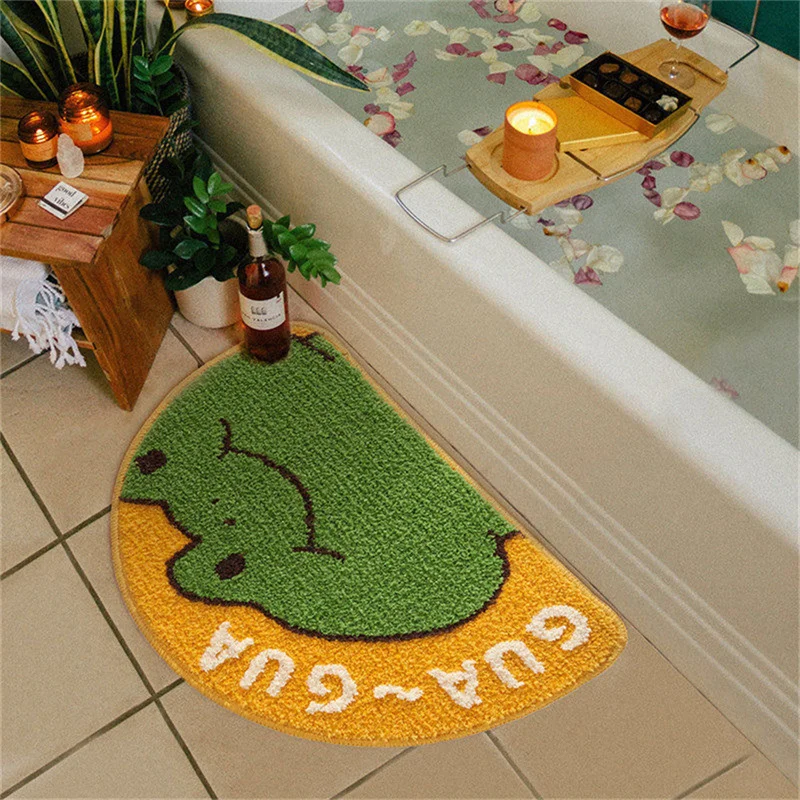 

furry rug Frog Doormat for Floor Bathroom Living Room Doorway Area Carpet Machine Washable Bed bath and table Entrance Footmat