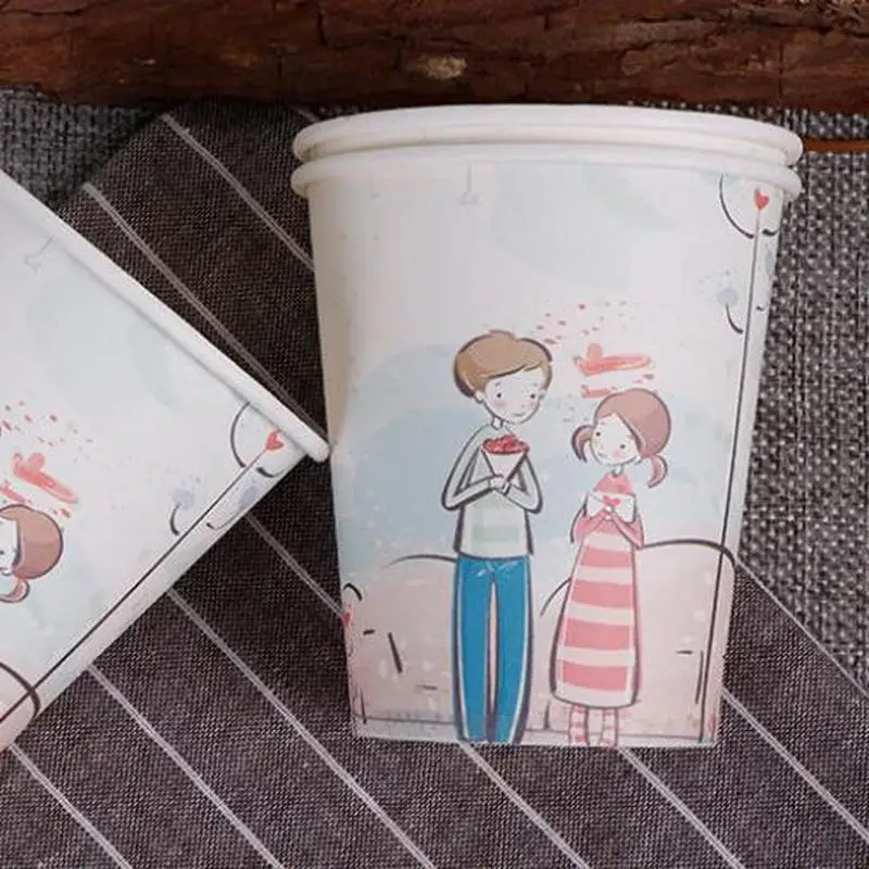 Одноразовые чашки утолщенные праздвечерние чные принадлежности с принтом