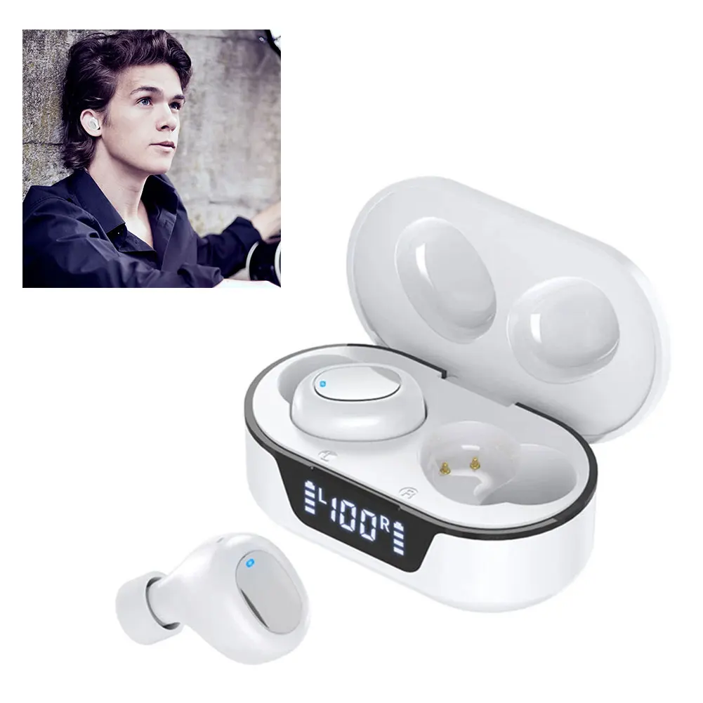 

Bluetooth Earphones Wireless Sports LED Display Earbuds TWS Bluetooth Deep Bass Headphones TW16 Waterproof with Built-in Mics