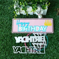 new happy birthday metal cutting mold diy photo frame scrapbook paper card decoration process die embossing die cutting