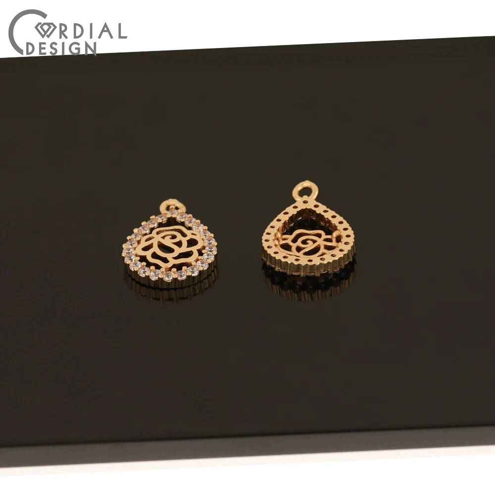 

Cordial Design 50Pcs 12*18MM Jewelry Accessories/Charms/DIY Earrings Making/Jewelry Findings & Components/Hand Made/CZ Pendant