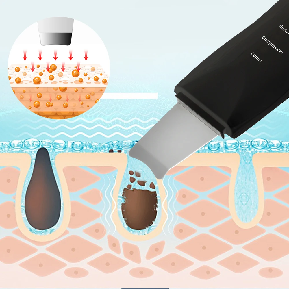 Ultrasonic Cleane Beauty Device Devices Peeling Cavitation Professional Skin Cleansing Face Care Rejuvenating Cleaner | Красота и