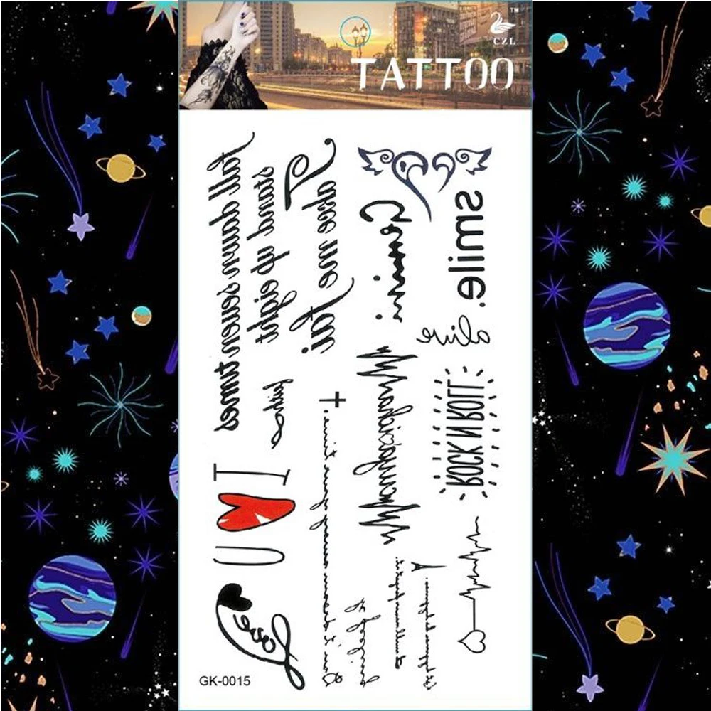 Каллиграфия текстовые фразы временные татуировки наклейки Мандала Русалочка и