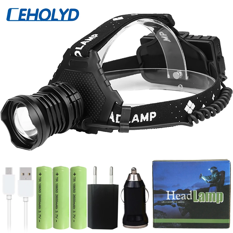 Новое поступление самый мощный 32 Вт светодиодный налобный фонарь XHP70.2 с