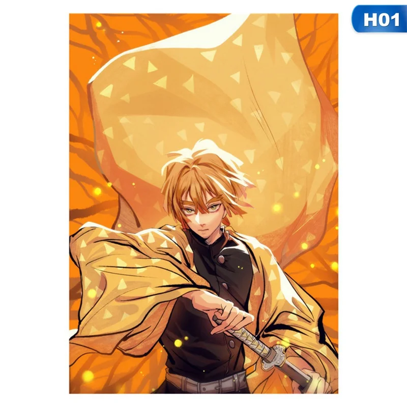 

Demon Slayer: Kimetsu no Yaiba Tanjirou Nezuko Anime Poster Kraft Paper Vintage Posters Home Room Art Wall Stickers