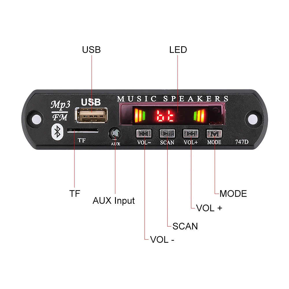 Bluetooth MP3 декодер AIYIMA звуковая плата USB TF FM AUX для домашнего кинотеатра модуль