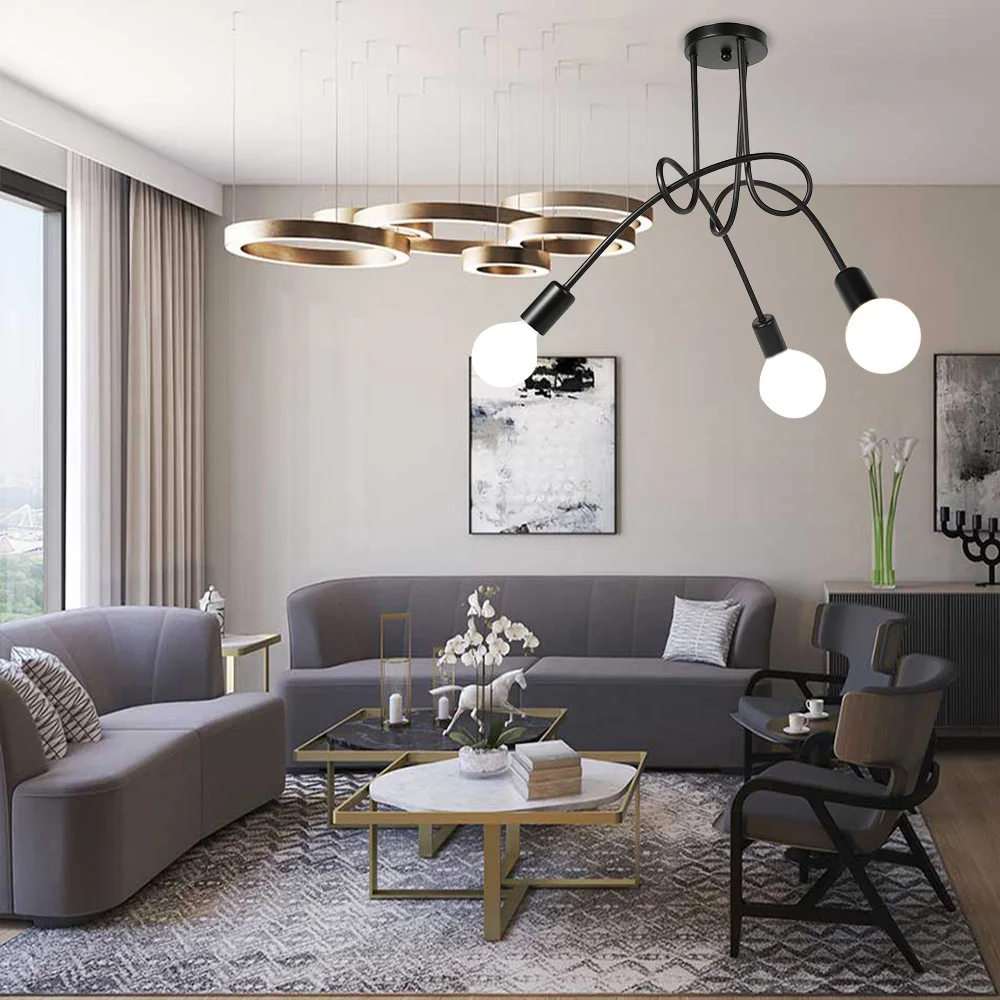 Железная люстра скандинавский Лофт винтажная промышленная Потолочная для дома