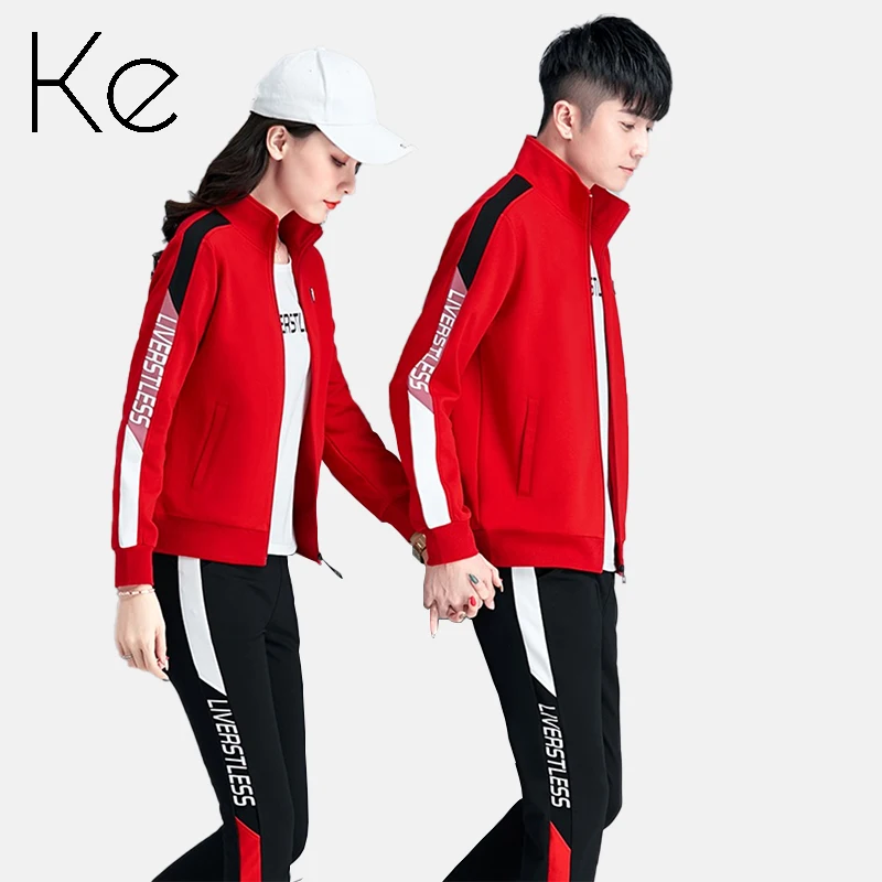 

Спортивный костюм унисекс KE, мужской свободный спортивный костюм 2022, женский свитер для бега, костюм из трех предметов, женский тренировочный костюм для влюбленных пар