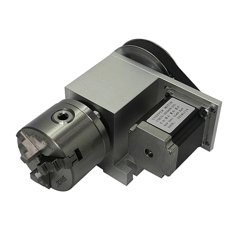 ЧПУ ось вращения 80 мм с патроном для Щековой фрезерный станок станков полый вал 4th