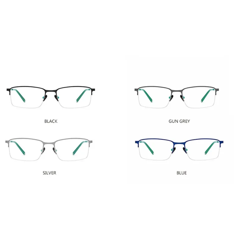 Оправа для очков Мужская из чистого титана квадратные Полуободковые Рецептурные