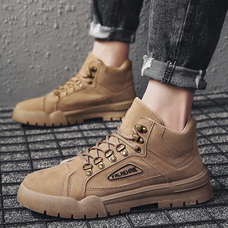 2019 супер теплые мужские зимние кожаные ботинки из коровьей замши на меху теплая