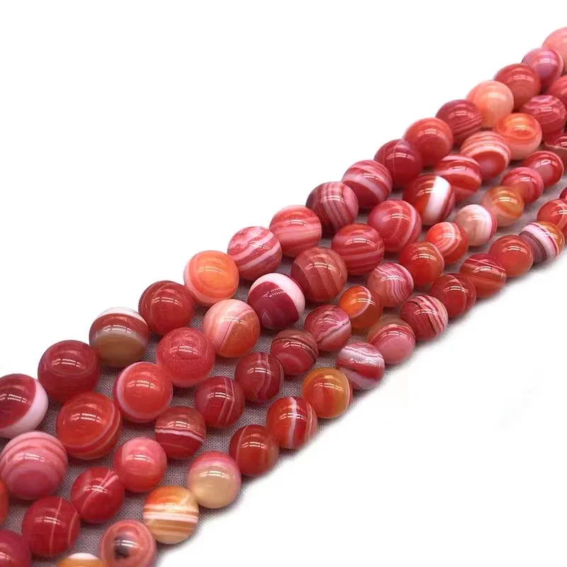 

Natural Orange Banded Agates Stripes Onyx Stone Loose Spacer Beads For Jewelry Making DIY Bracelet Necklace 15'' Needlework