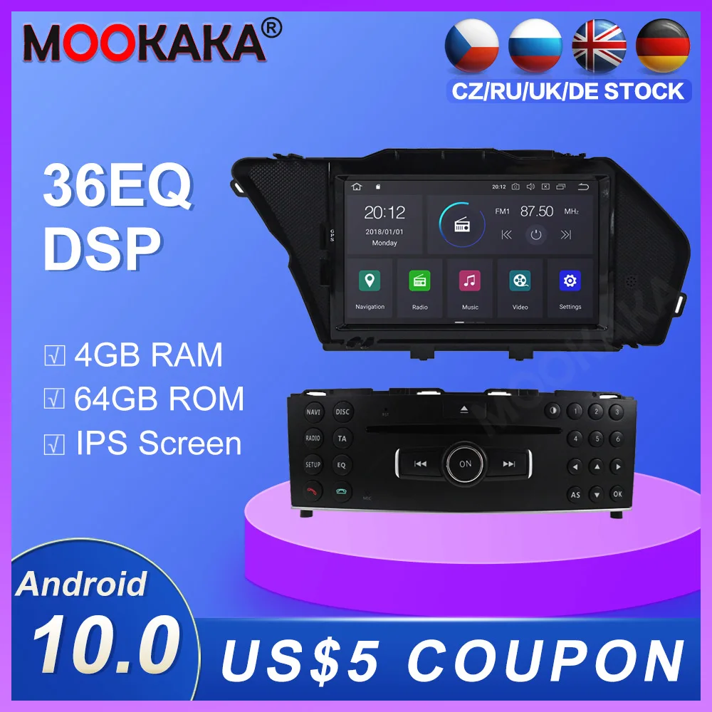 Автомагнитола на Android 10 0 4 + 64 ГБ GPS навигация для Mercedes Benz GLK X204 GLK300 GLK350