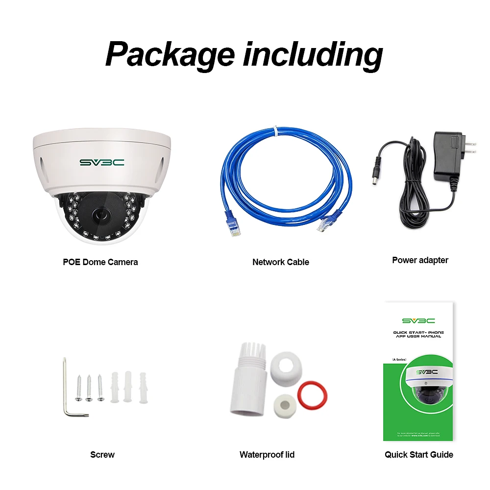Купольная IP-камера SV3C H.265 HD 5 МП 2560*1920 Onvif ИК 12 В PoE сетевая камера видеонаблюдения -