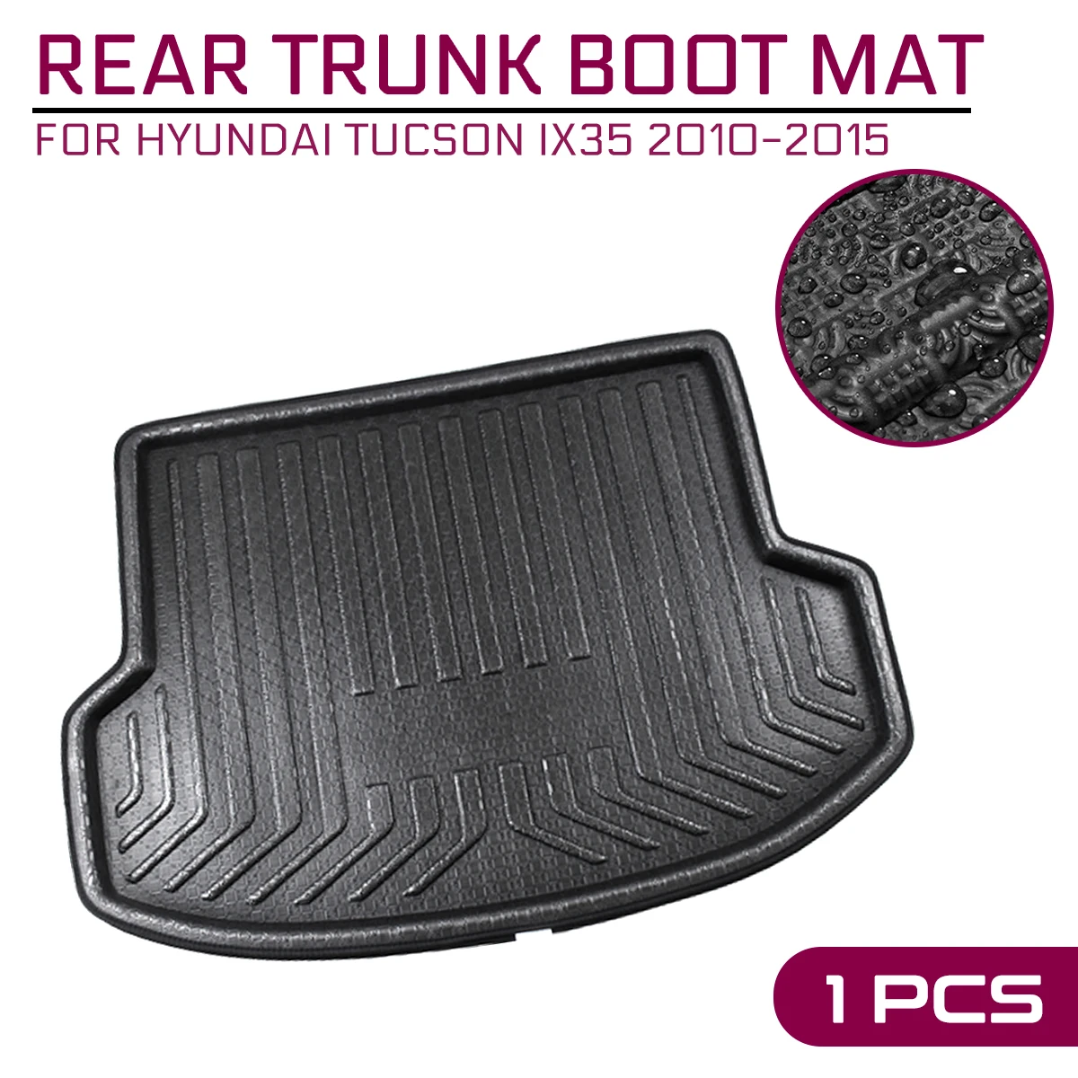 Car Floor Mat Carpet Rear Trunk Anti-mud Cover For Hyundai Tucson IX35 2010 2011 2012 2013 2014 2015 | Автомобили и мотоциклы